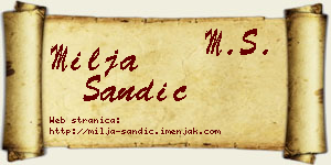 Milja Sandić vizit kartica